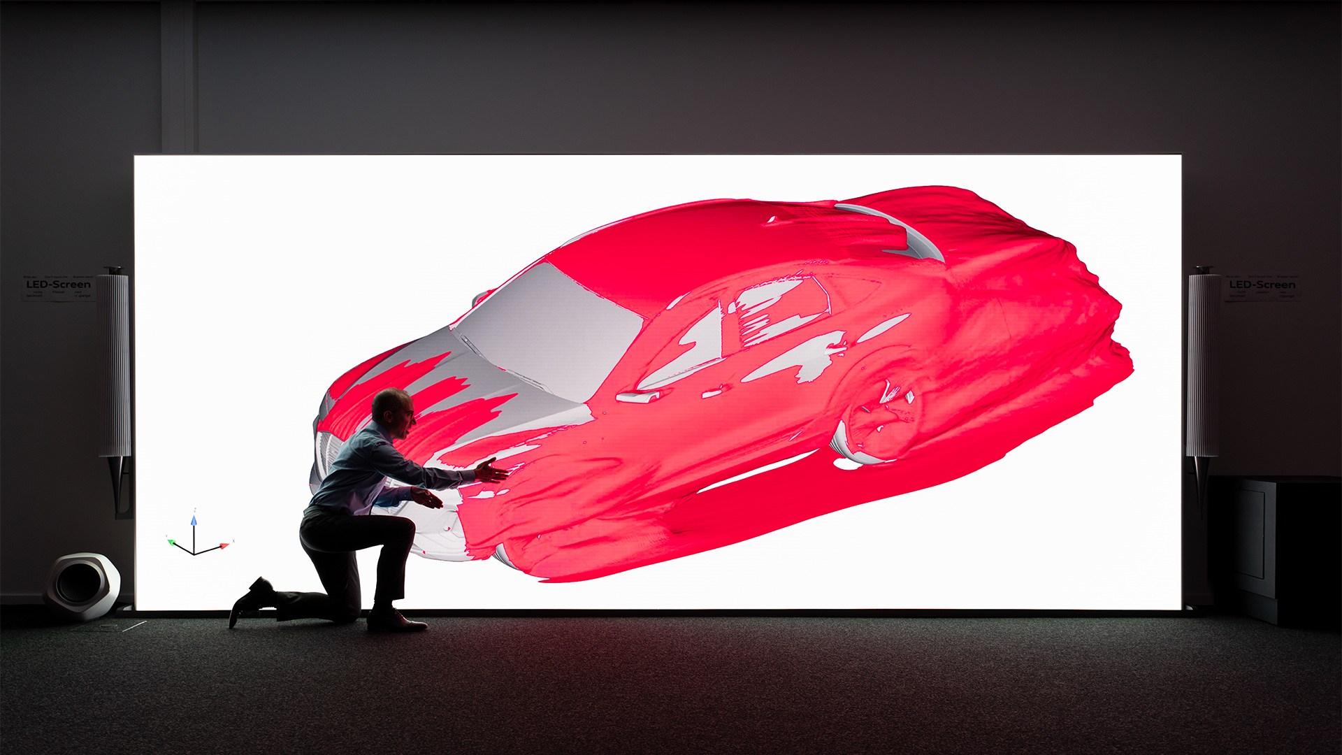 Illustrasjon i farger av bilens aerodynamikk.