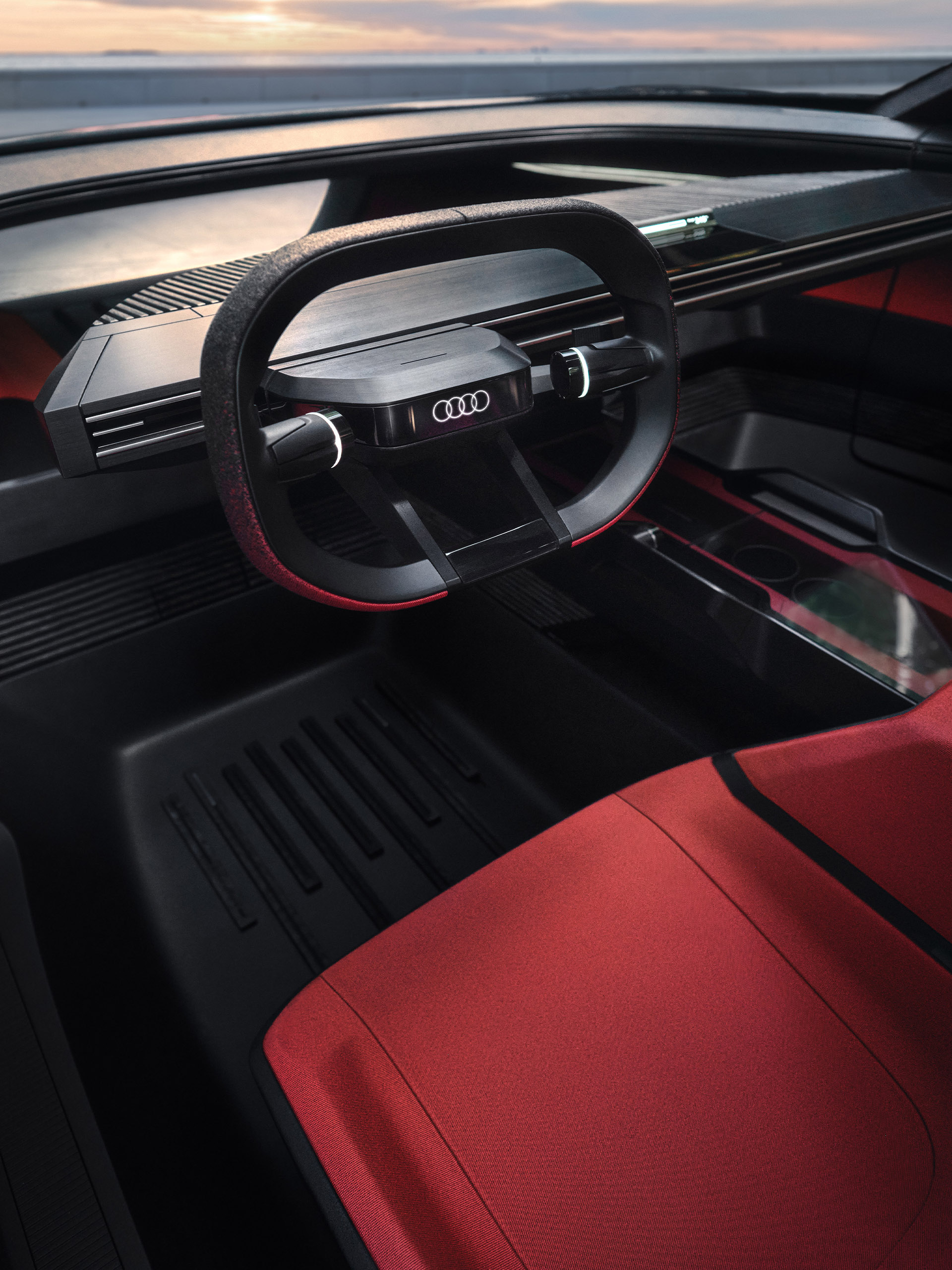 Audi singleframe-grillen er i glass.